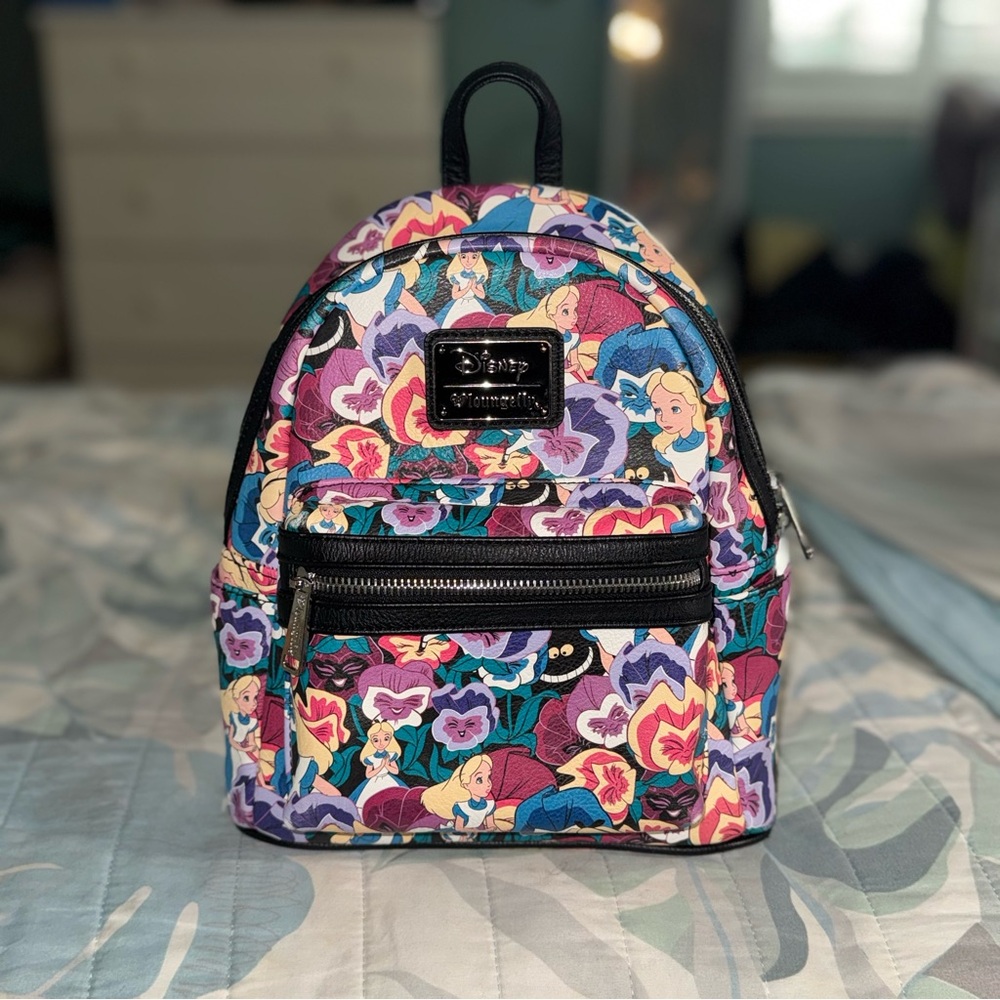Disney Alice in Wonderland Wild Flower Loungefly Mini Backpack